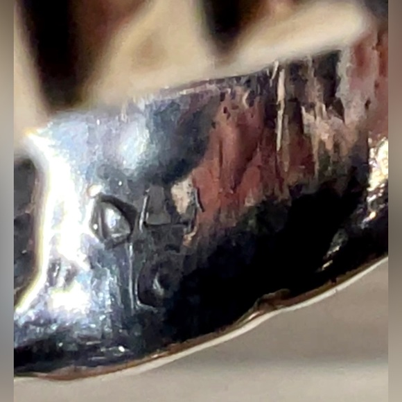 Vintage Designer Dian Malouf Sterling Silver Ribbed Chunky Heart Ring, Size 5.5 - Picture 7 of 13